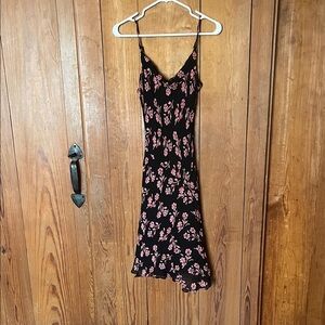 Charlotte Russe Black Dress with Pink Floral Design